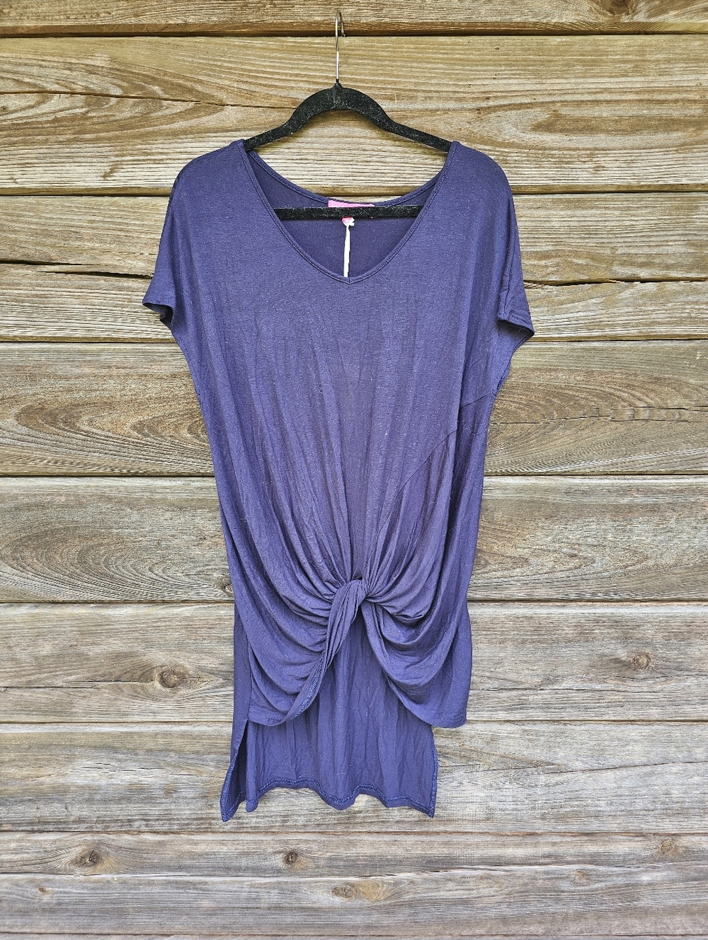 Simply Southern Navy Knot Front Tunic Top Size S NWT Soft Stretch Tee